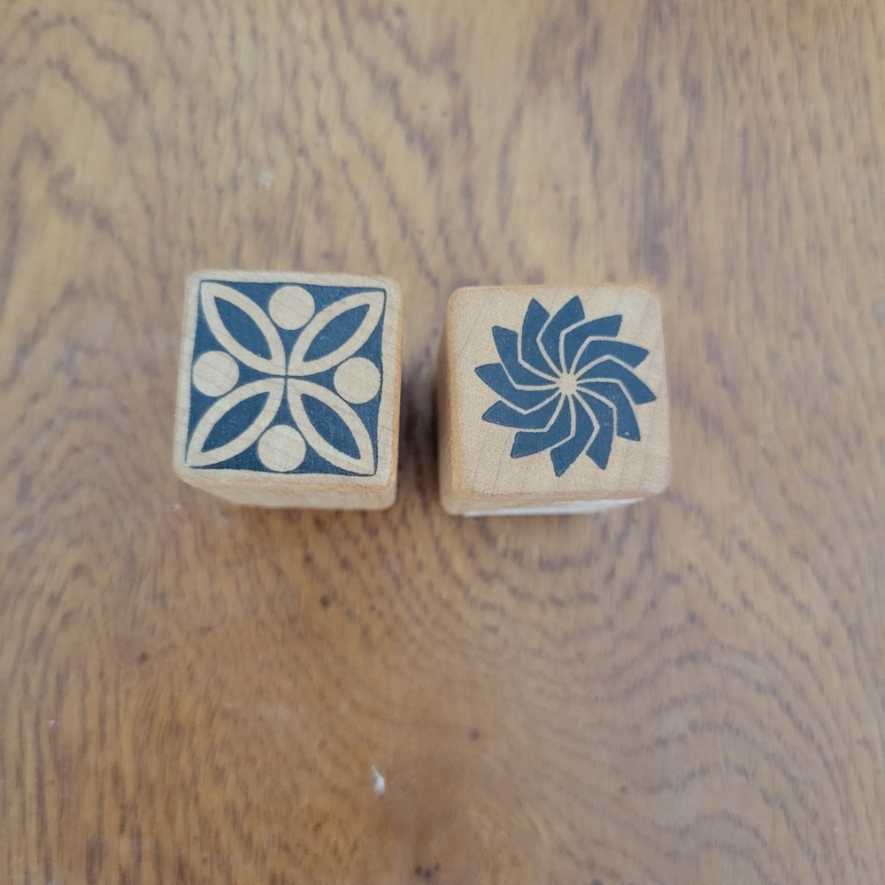 Wooden Decorative Patterns Rubber Stamps